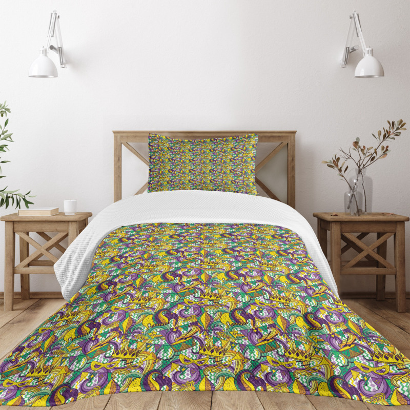 Mardi Gras Party Bedspread Set