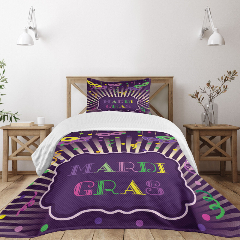 Mardi Gras Cartoon Bedspread Set