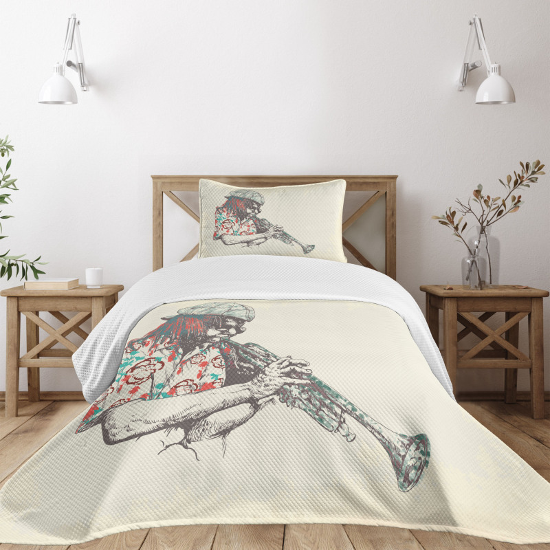 Hand Drawn Player Bedspread Set