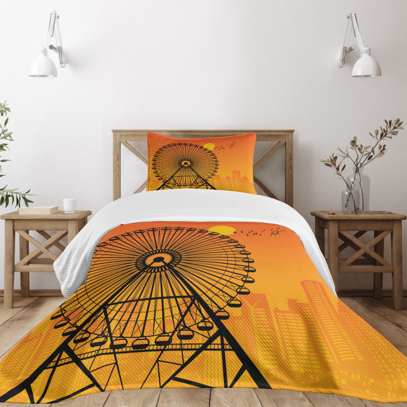 Cityscape Sunset Bedspread Set