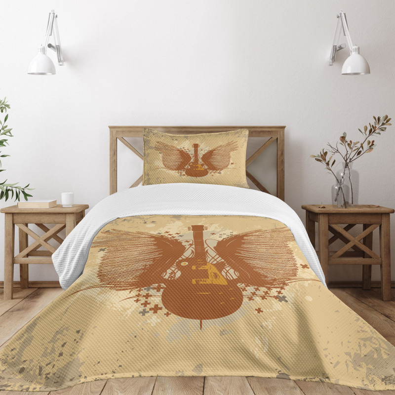 Guitar with Wings Bedspread Set