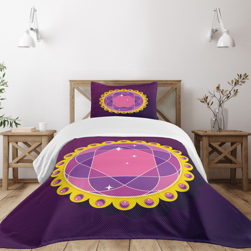 Abstract Round Gem Bedspread Set