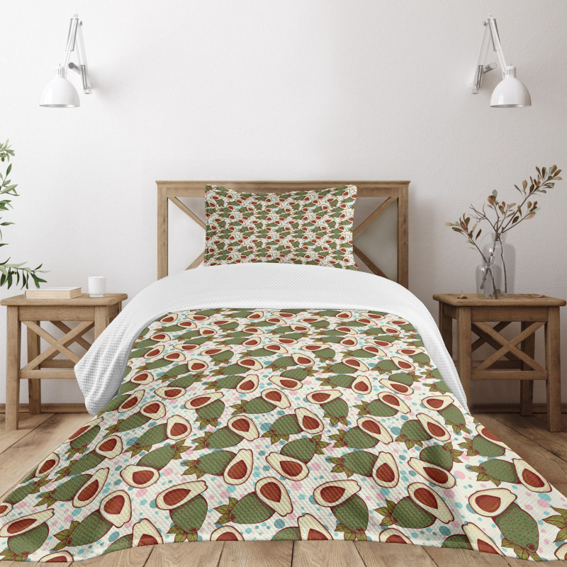 Mexican Fruit Motif Bedspread Set