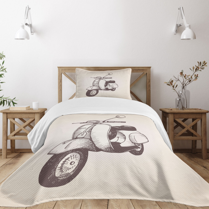 Grunge Retro Bike Bedspread Set