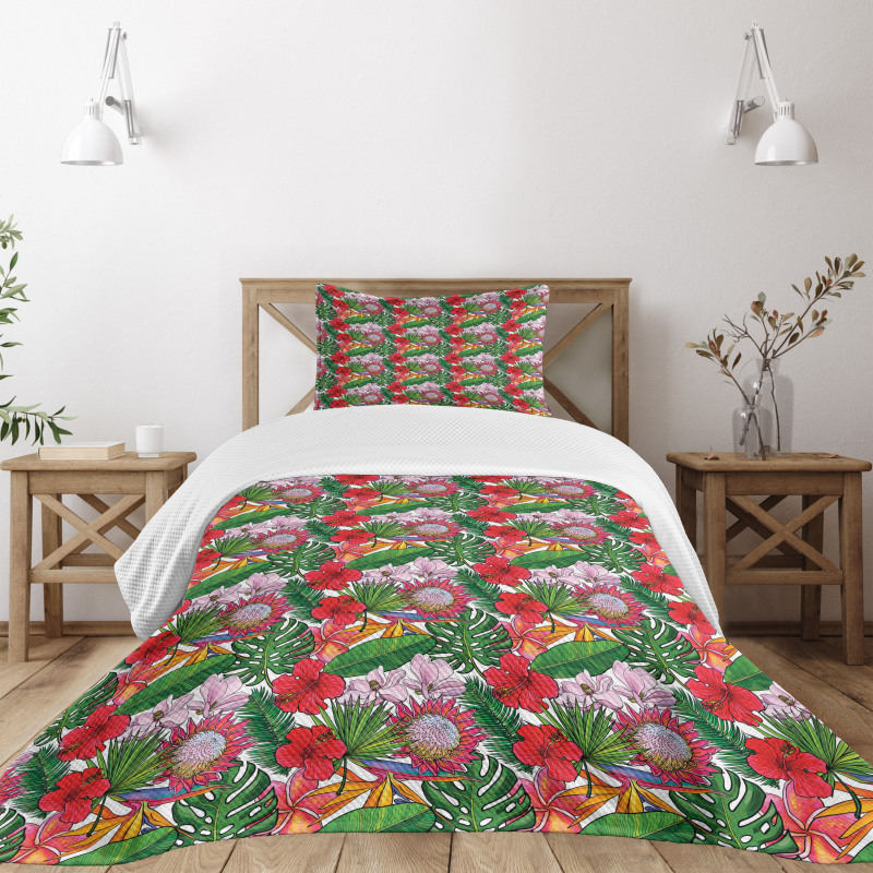 Exotic Botany Concept Bedspread Set