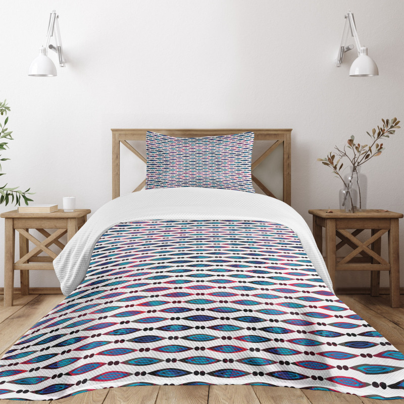 Retro Boho Oval Forms Bedspread Set