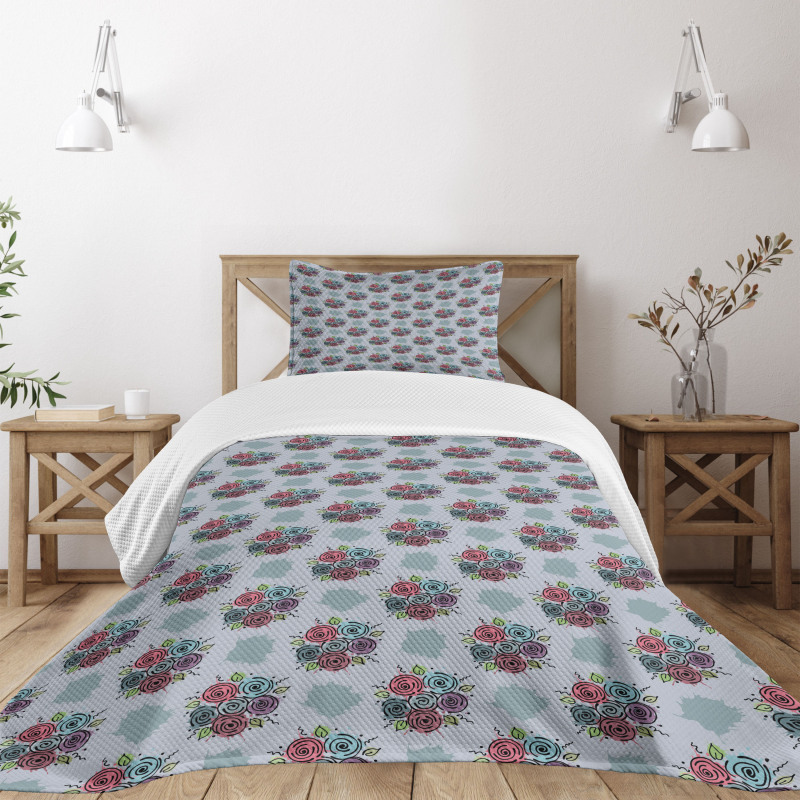 Abstract Bouquet of Flowers Bedspread Set