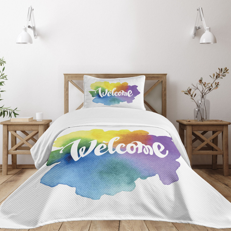 Watercolor Vintage Style Bedspread Set