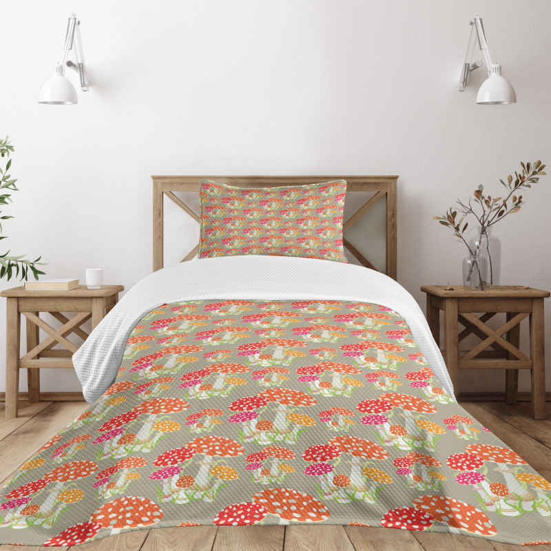 Wild Forest Mushrooms Food Bedspread Set