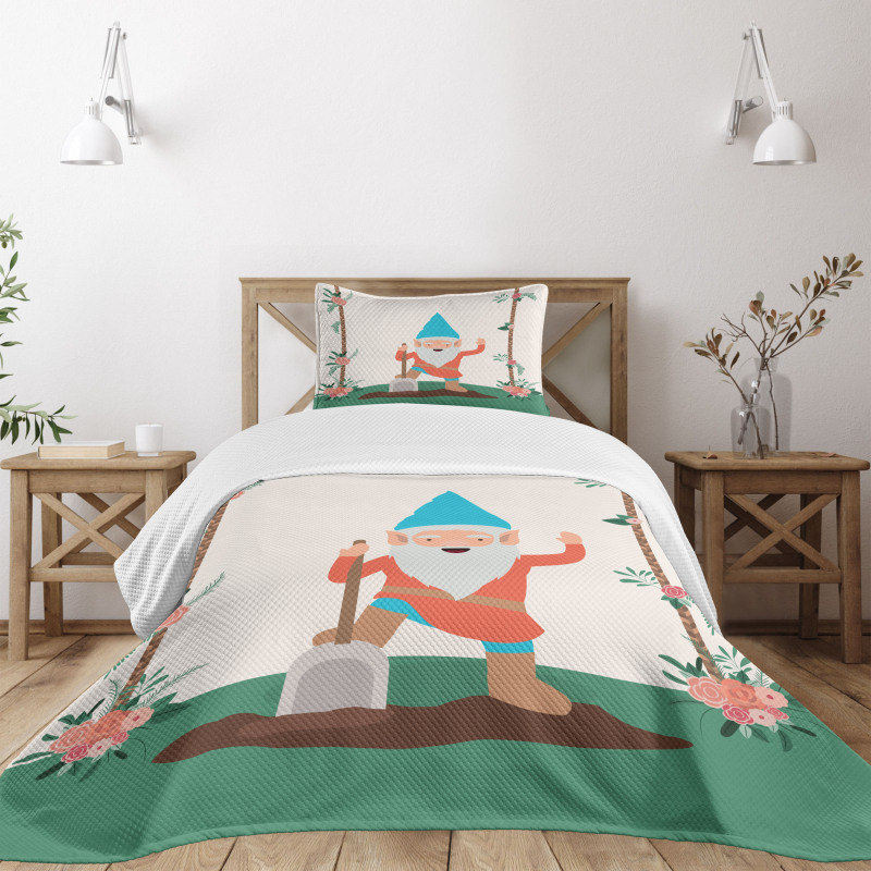 Funny Character in the Garden Bedspread Set