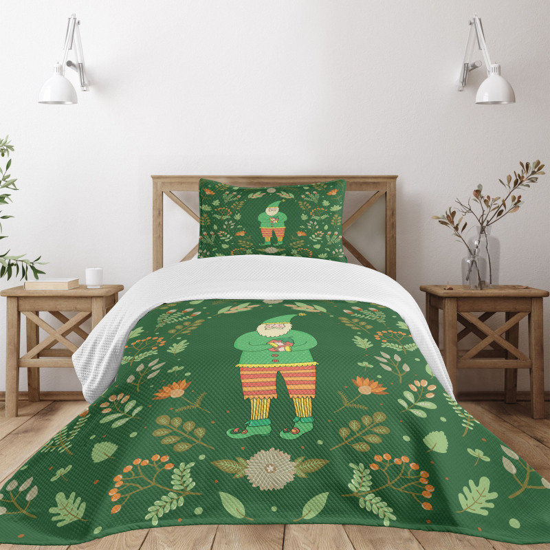 Botanical Herbs and Branches Bedspread Set