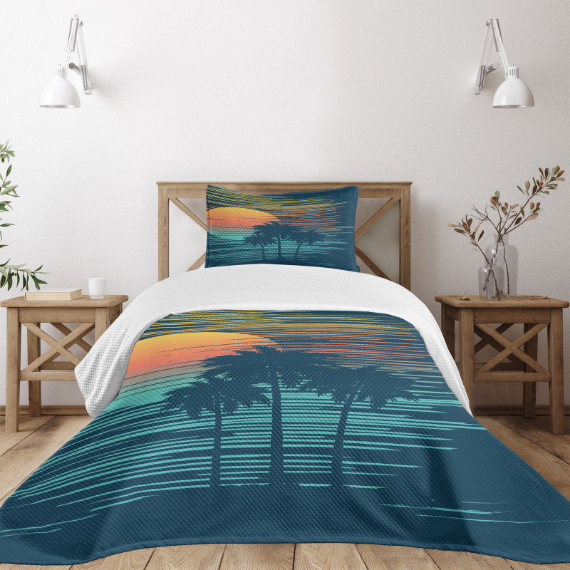 Evening Sun Sea Sky Bedspread Set