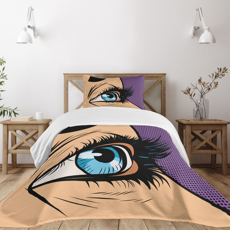 Pop Art Retro Style Cartoon Bedspread Set