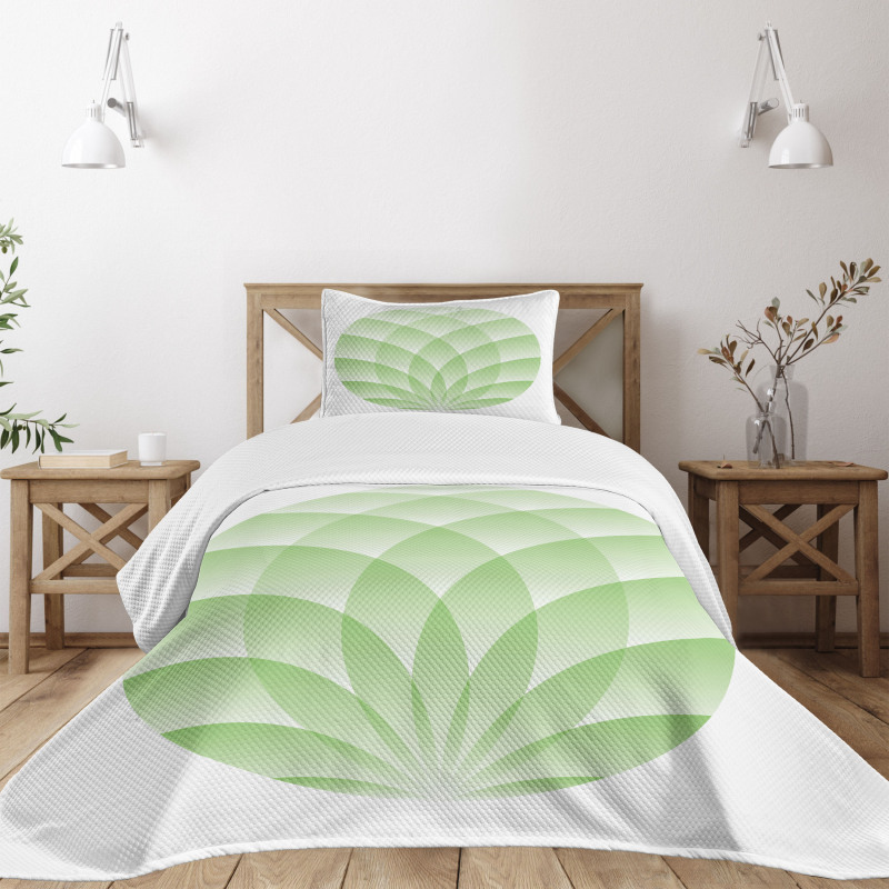 Lotus Flowers Asian Bedspread Set