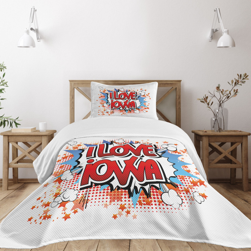 I Love Iowa Comic Book Bedspread Set