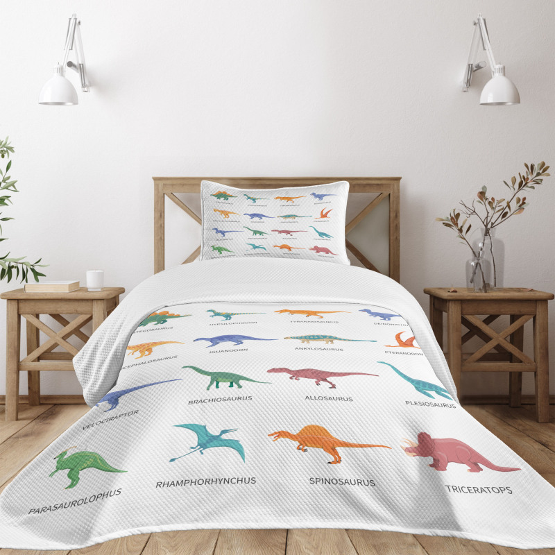 Jurassic Fossil Dinos Bedspread Set