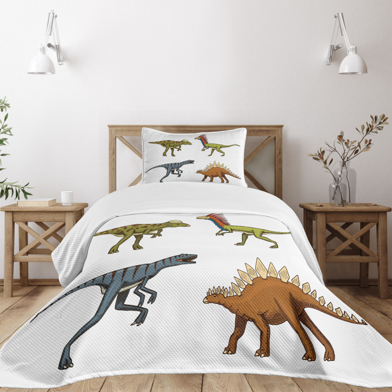 Reptile Fossils Animals Bedspread Set