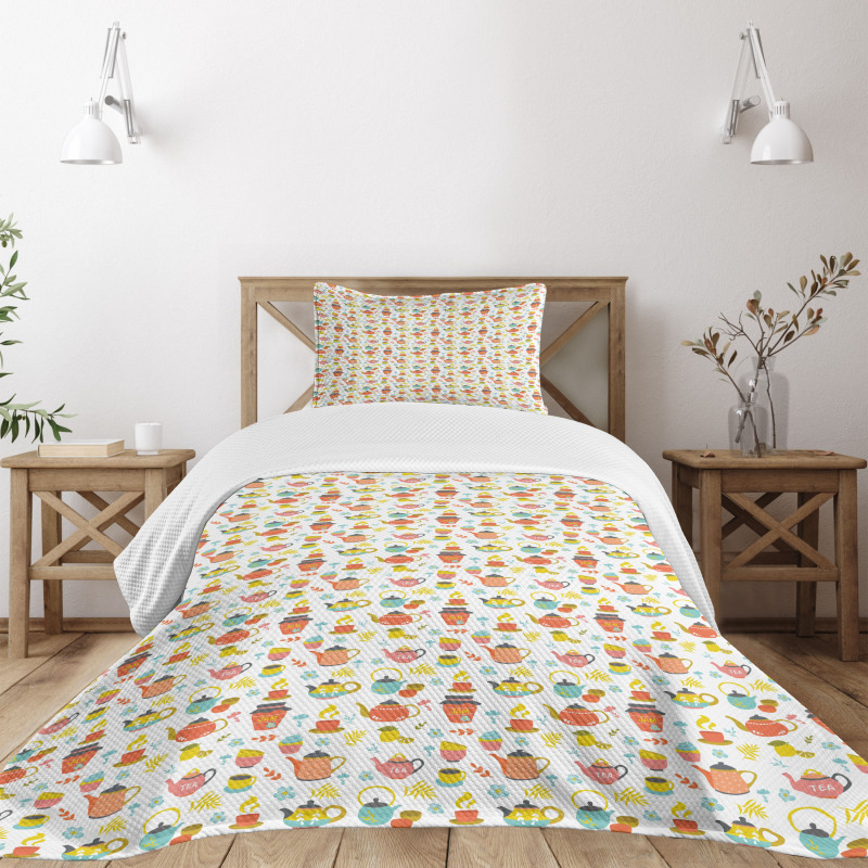 Kitchen Bakery Theme Pots Bedspread Set