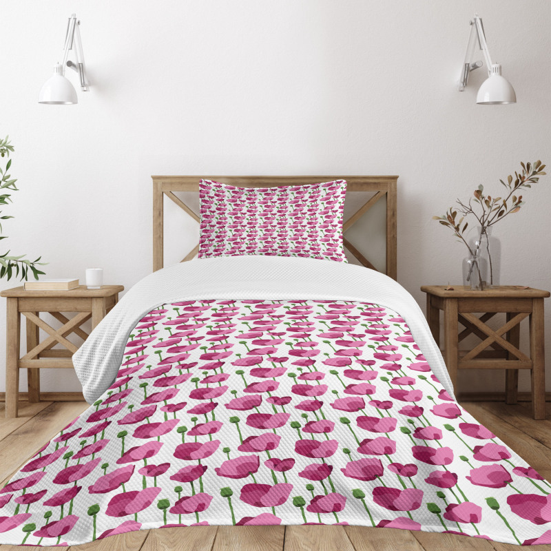 Delicate Spring Floral Art Bedspread Set