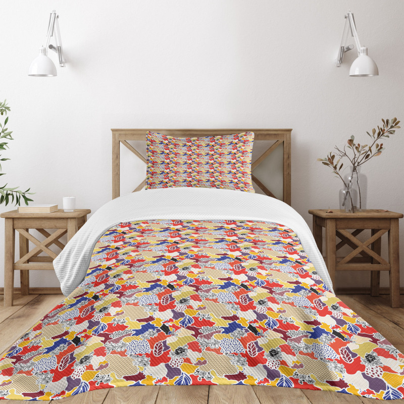 Colorful Floral Abstract Bedspread Set