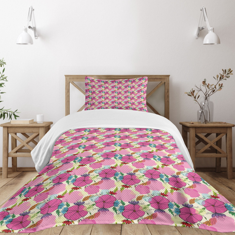 Colorful Leaves Splashes Bedspread Set