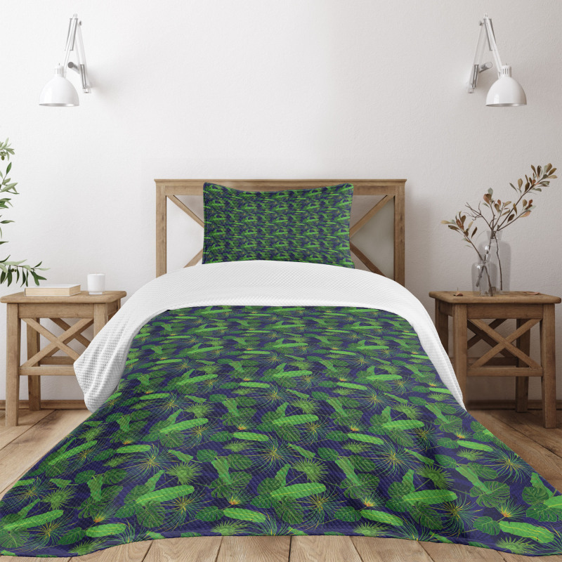 Tropic Monstera Banana Leaf Bedspread Set