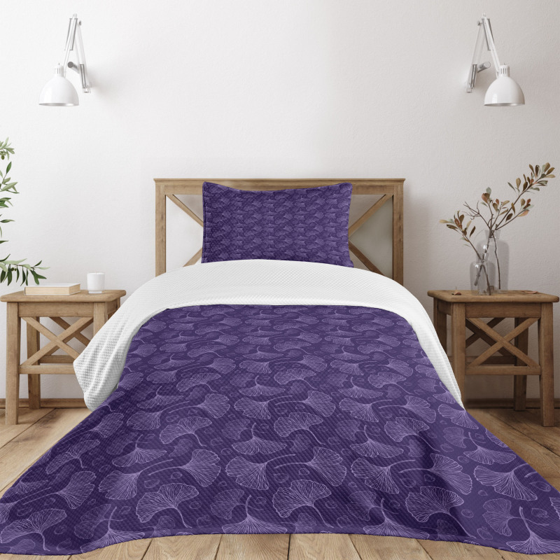 Psychedelic Biloba Tree Leaf Bedspread Set