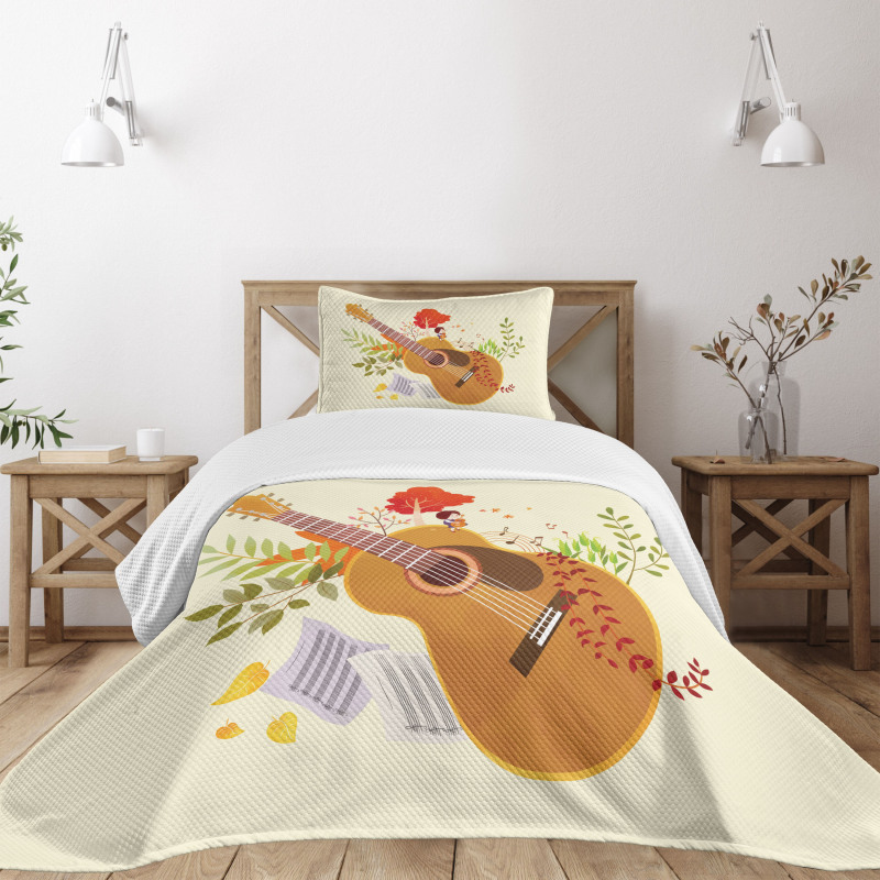 Spring Guitar Composition Bedspread Set