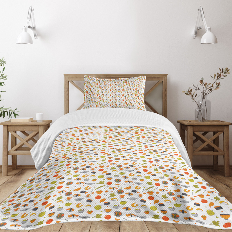 Japanese Sea Food Concept Bedspread Set