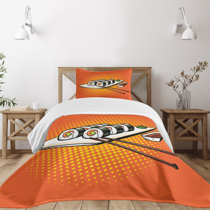 Japanese Dish with Wasabi Bedspread Set