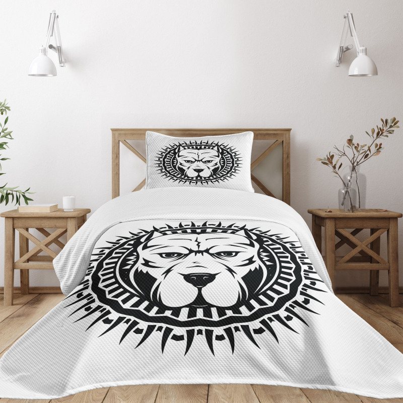 Aggressive Fighting Dog Bedspread Set