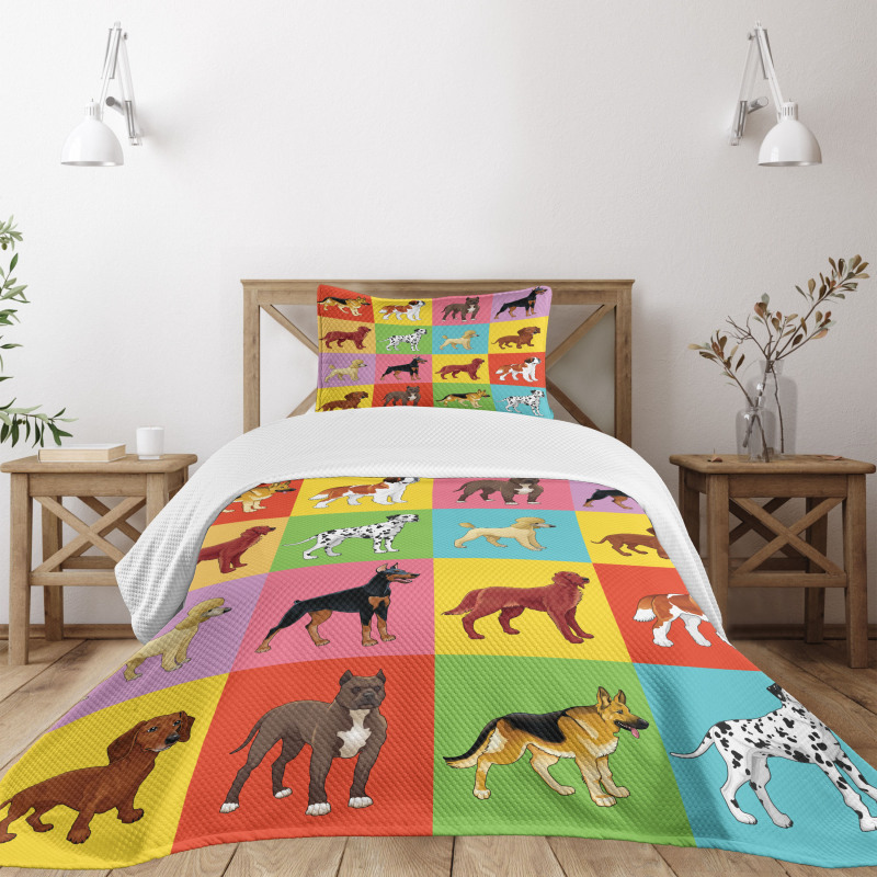 Different Breeds Animal Lover Bedspread Set