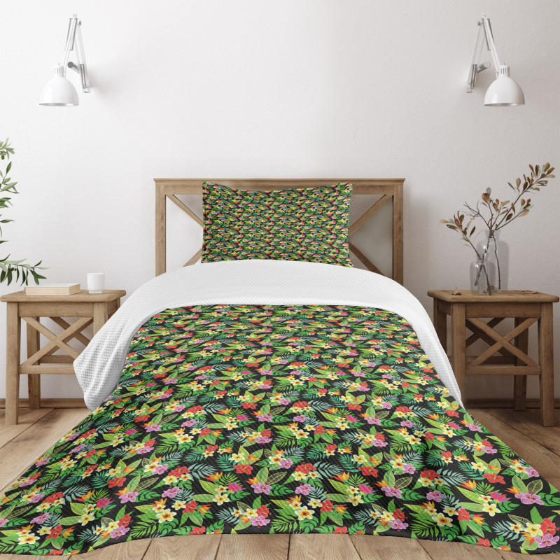 Floral Botany Composition Bedspread Set