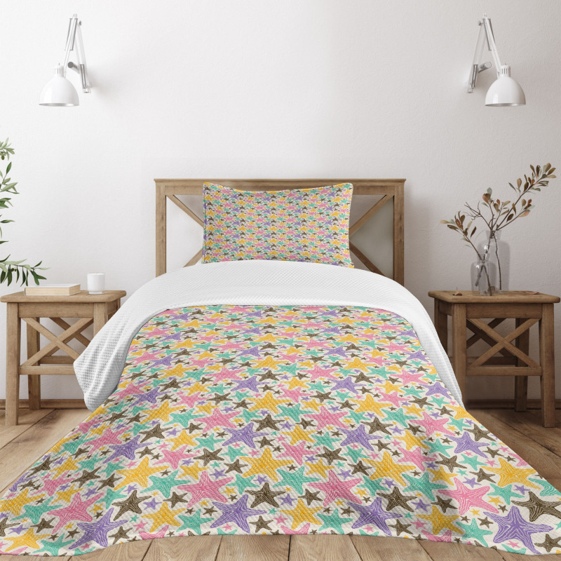 Rainbow Tone Summer Theme Bedspread Set