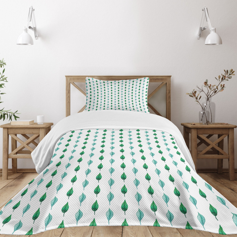 Botanical Watercolor Pattern Bedspread Set