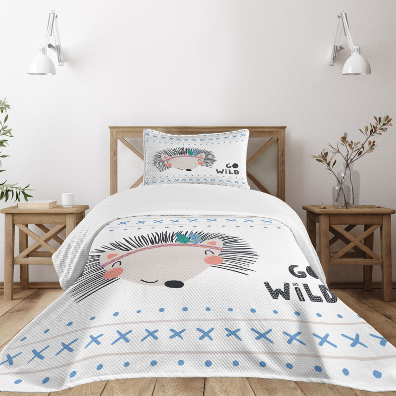 Hedgehog Go Wild Words Bedspread Set