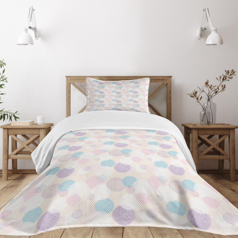 Soft Toned Dahlia Petals Bedspread Set