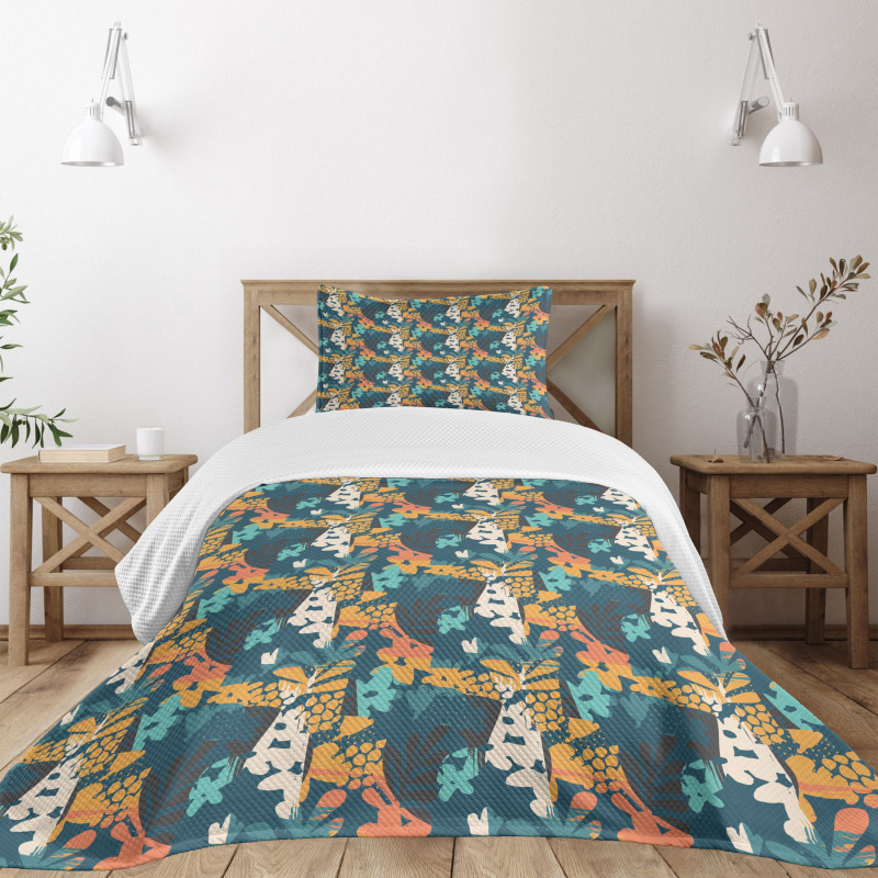 Paintbrush Petals Sketchy Bedspread Set