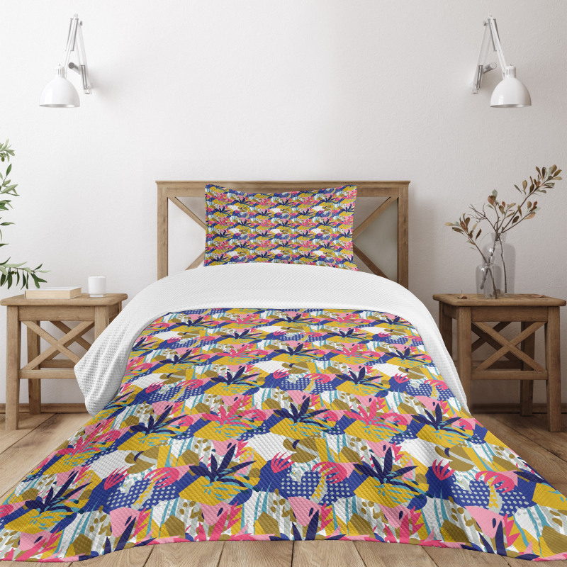 Jungle Flower Petals Art Bedspread Set