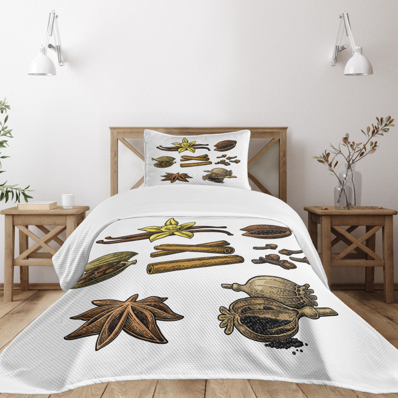 Cinnamon Anise Star Cardamom Bedspread Set