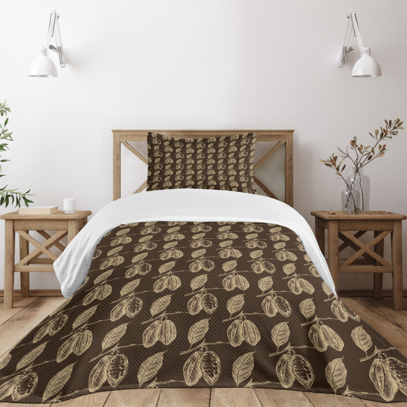 Plant Branches Vintage Style Bedspread Set