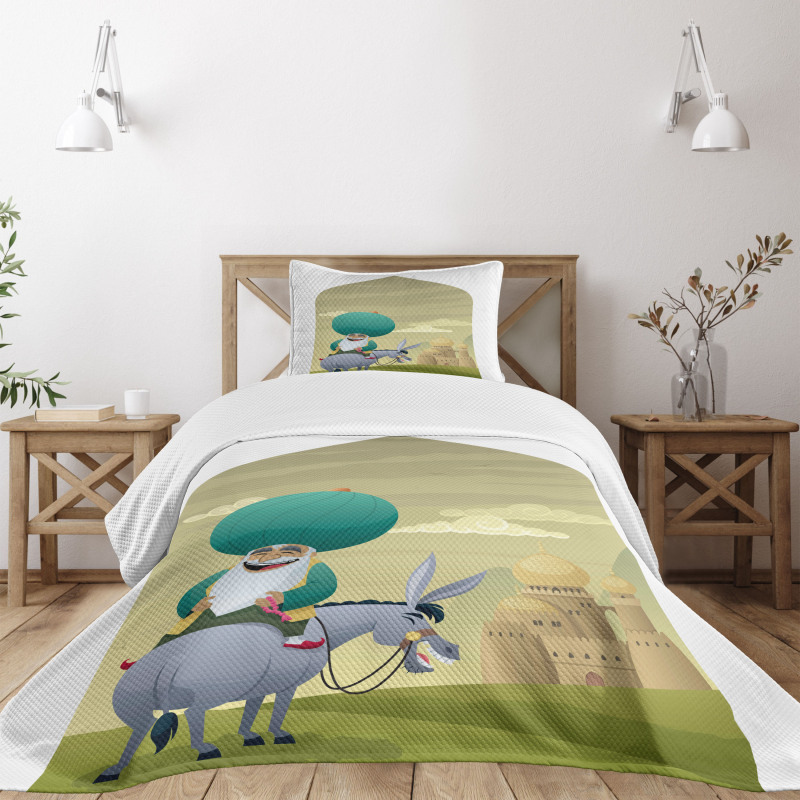 Cartoon of Nasreddin Hodja Bedspread Set