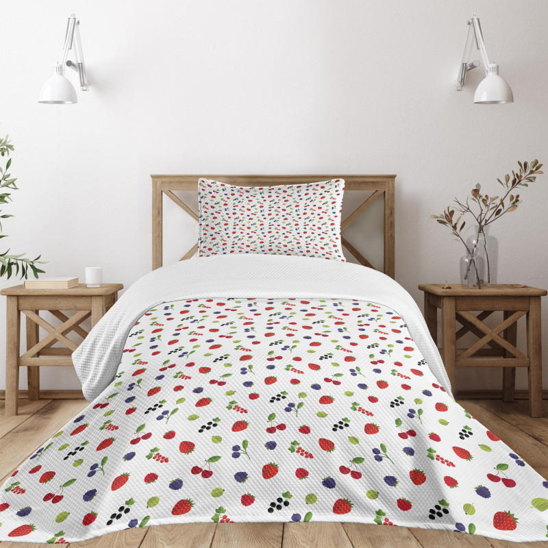 Organic Summer Fruits Bedspread Set
