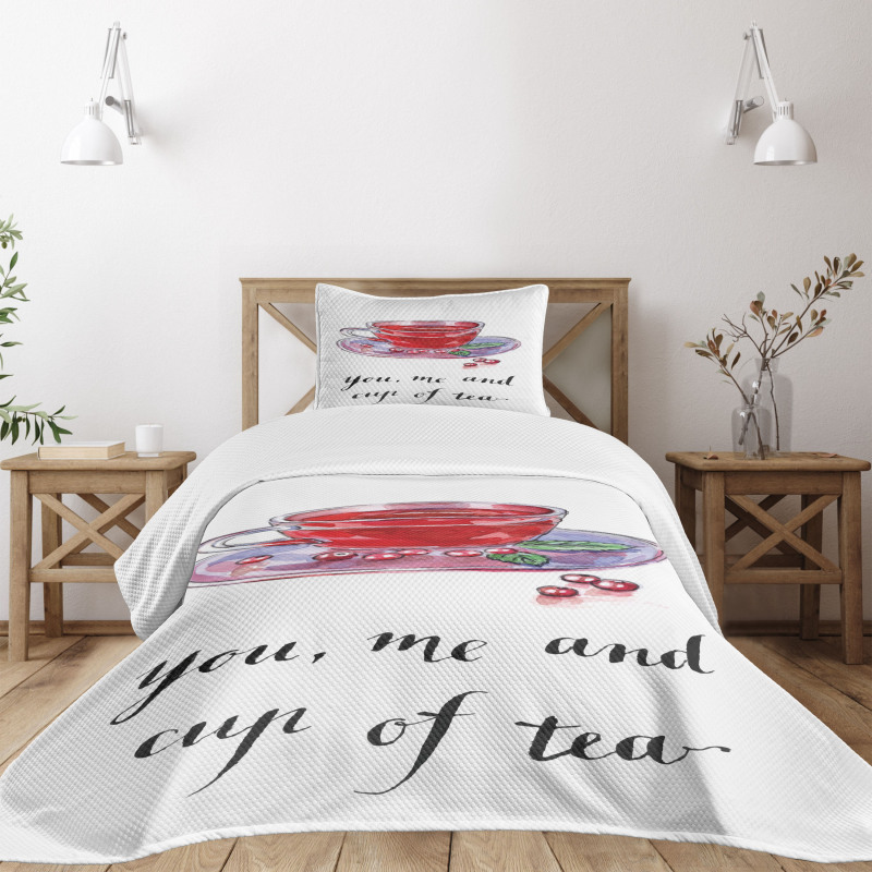 You Me and Cup of Tea Bedspread Set