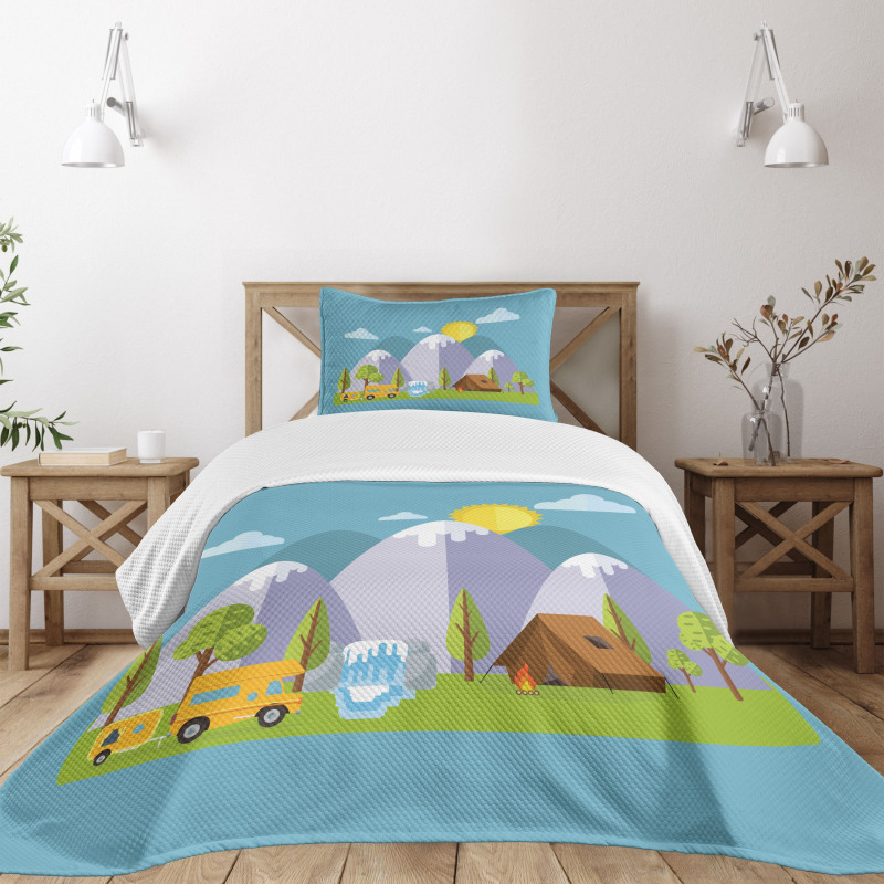 Peaceful Country Nature Camp Bedspread Set