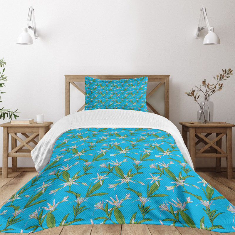 Blooming Lilies Springtime Bedspread Set