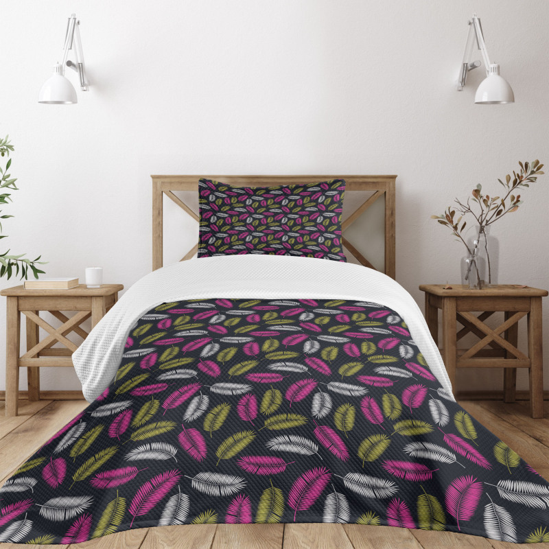 Beach Ocean Leafage Design Bedspread Set