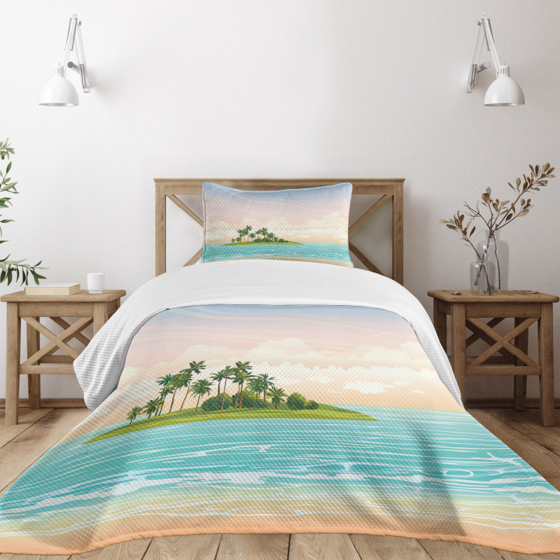 Jungle at Sunset Sky Clouds Bedspread Set