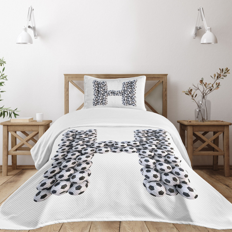 Soccer Game Day Theme Bedspread Set