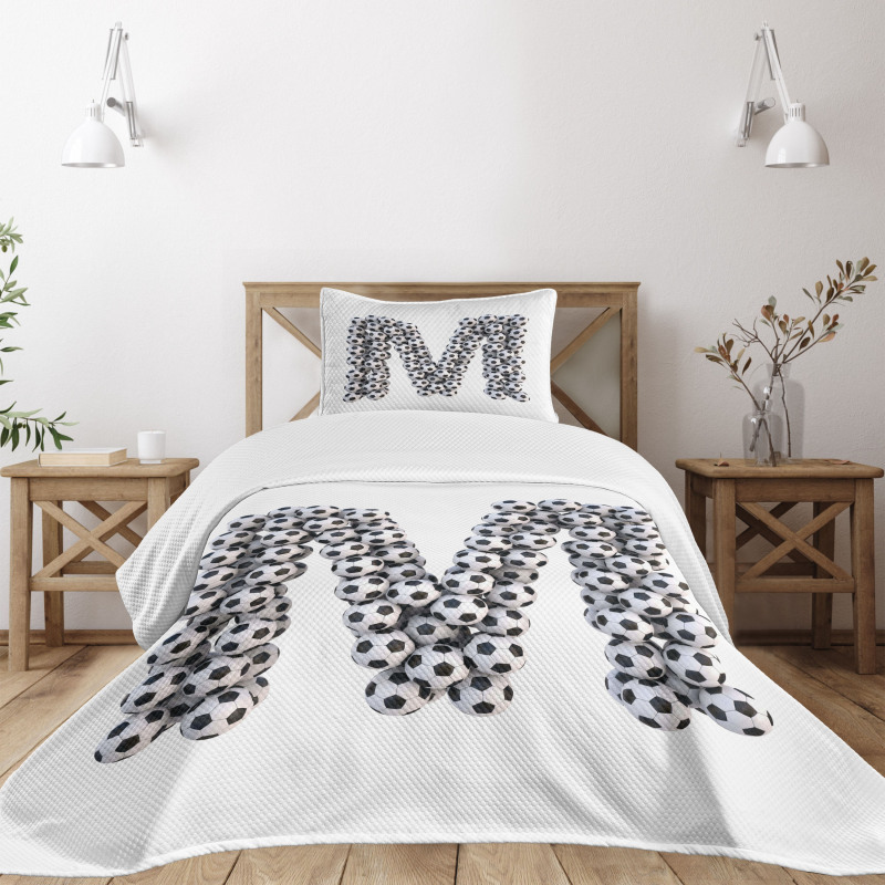 Stack of Soccer Balls Bedspread Set